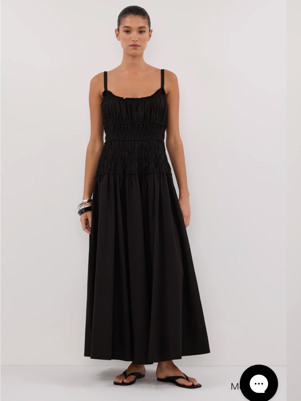 Dissh Toby Black Smocked Maxi Dress In Black Nwt Us4